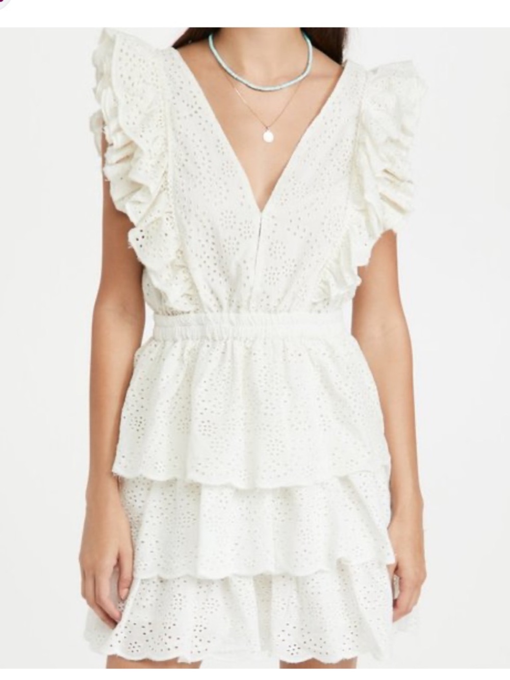 Anthropologie brand tiered eyelet 100% cotton dress, XS